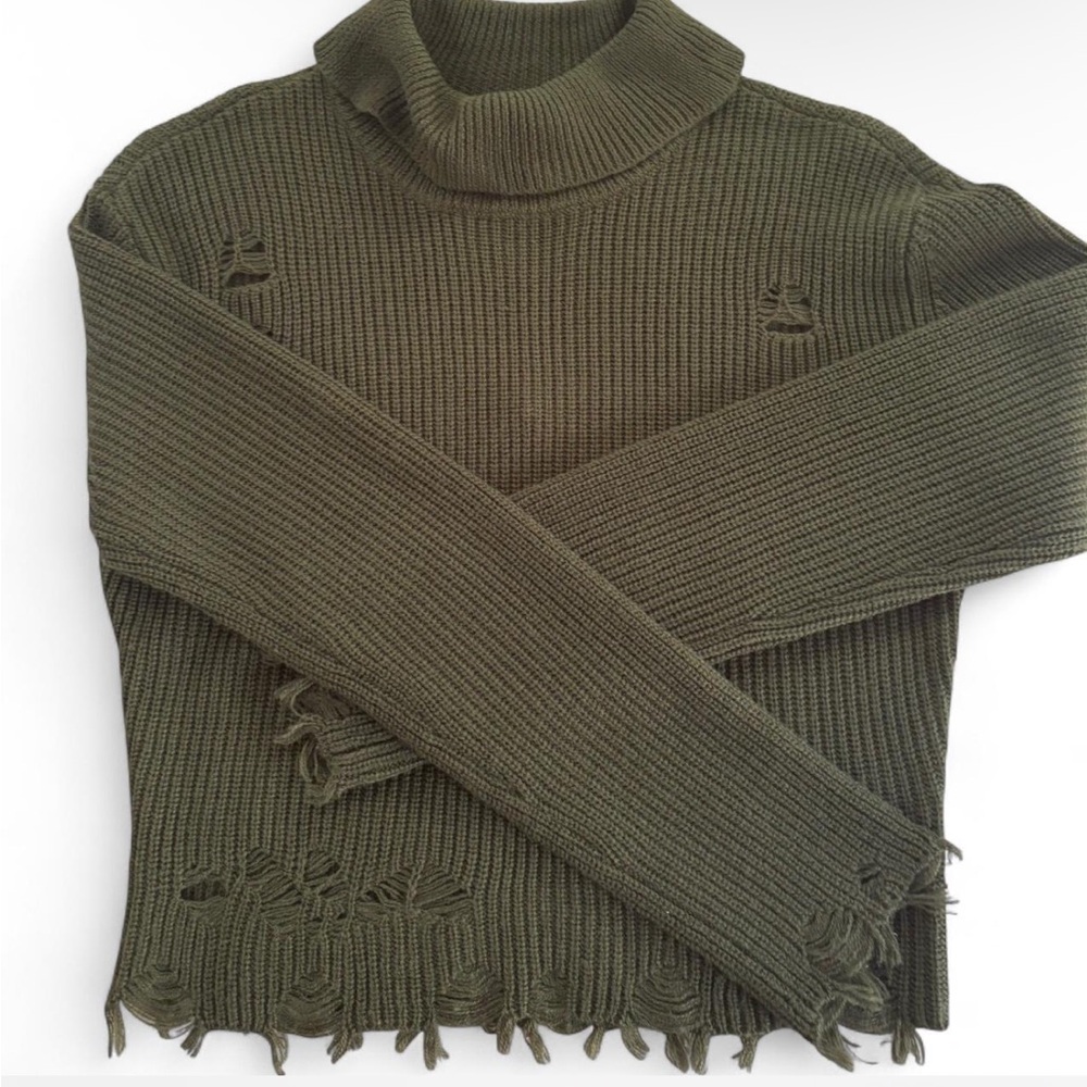 Olive Green Turtleneck Sweater
